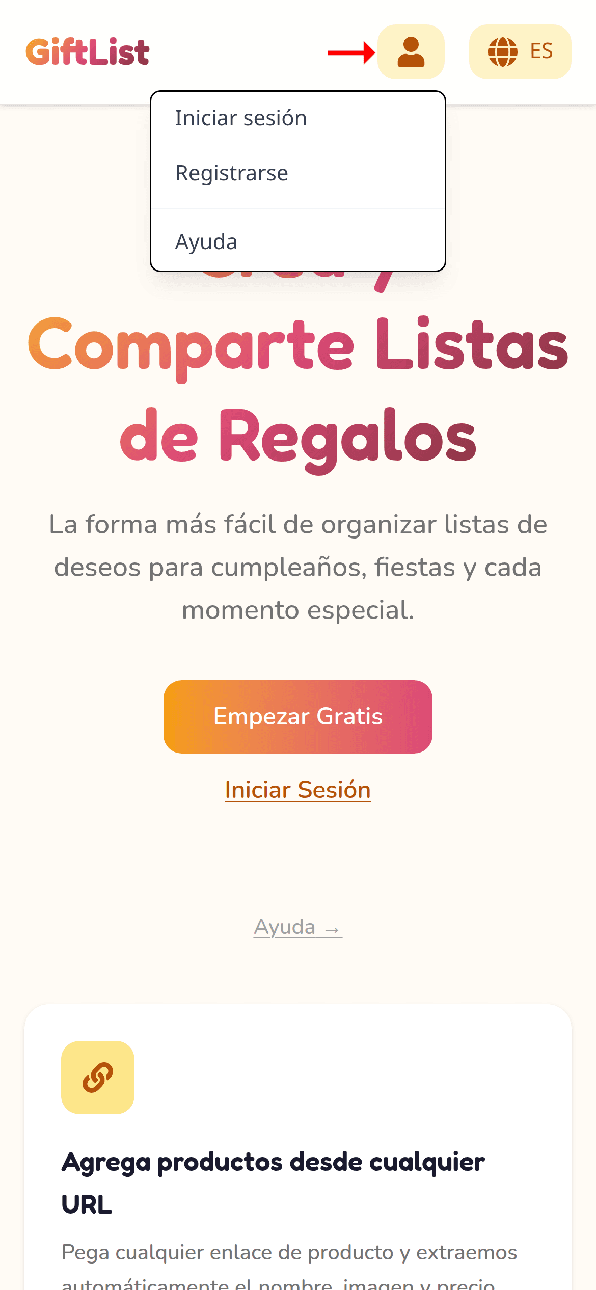 Inicia sesión o crea una cuenta